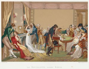 Damas y caballeros jugando La Bouillotte, Francia, c1804-1814