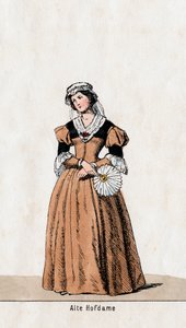 Dama de compañía, diseño de vestuario para la obra de Shakespeare, Enrique VIII, siglo XIX de Unbekannt
