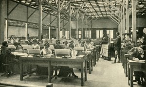 Empleadas tabulando los resultados del censo estadounidense, 1901 de Unbekannt