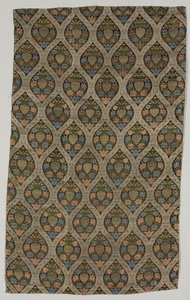 Fragmento de lampás con flores en celosía ogival, 1600s de Unbekannt