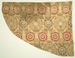 Lampas con patrón floral de doble ogival sobre fondo ajedrezado, 1550-1575 de Unbekannt