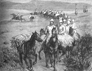 Lanceros regresando de una incursión, c. 1880