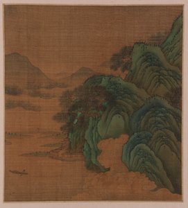 Paisaje: colinas, valle y arroyo, posiblemente dinastía Ming, 1368-1644 de Unbekannt