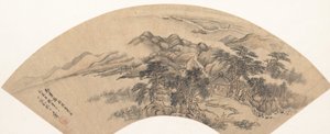 Paisaje al estilo de Yan Wengui, fecha espuria de 1707 de Unbekannt