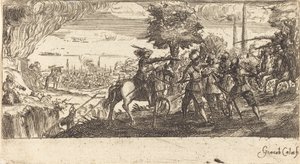 Paisaje con escena de batalla de Unbekannt