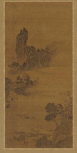 Paisaje con barcos de ferry, dinastía Qing, siglo XVIII de Unbekannt