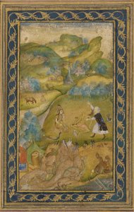 Layla y Majnun, dinastía Mughal de Unbekannt