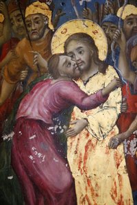 El beso de Judas Fresco de la iglesia del Santo Sepulcro de Jerusalén, Israel de Unbekannt