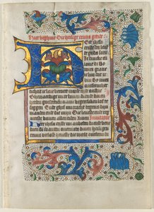 Hoja extraída de un Libro de Horas: Inicial decorada H, c. 1470-1480 de Unbekannt