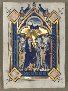 Hoja extraída de un salterio: La Ascensión, c. 1260