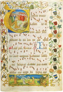 Hoja del Antifonario para Elisabeth von Gemmingen, c. 1504 de Unbekannt