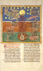 Hoja de un manuscrito Beatus: al clarín de la trompeta del quinto ángel de Unbekannt