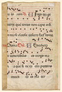 Hoja de un gradual con música verso, c. 1420-1450 de Unbekannt