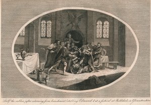 Leofa el ladrón apuñalando a Edmundo I en un festival en Pucklekirk, Gloucestershire 946 1793 de Unbekannt
