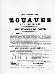 Los zuavos, de los carteles políticos franceses de la Comuna de París, mayo de 1871 de Unbekannt