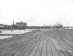 Muelle y desembarco de barcos de vapor, Nueva Orleans, Luisiana, EE.UU., c1900 de Unbekannt