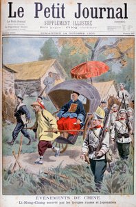 Li Hung-chang escoltado por tropas rusas y japonesas, China, 1900 de Unbekannt