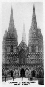 Catedral de Lichfield, Fachada Oeste, Staffordshire, c. 1920s de Unbekannt