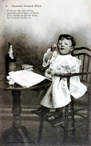 Como el abuelo, postal francesa, c. 1900