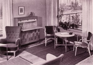 Muebles de sala de estar por Carl-Axel Acking, hechos por A.B. Svenska Mobelfabrikerna, 1949 de Unbekannt