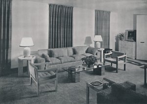 Sala de estar en el apartamento de Samuel A. Marx, 1942 de Unbekannt