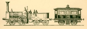 Locomotora y Salón Real, Ferrocarril de Londres y Birmingham, 1843, 1930 de Unbekannt
