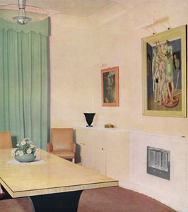Comedor de Londres con pintura de Chirico de Unbekannt