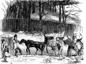 Carros de hielo en Londres, 1850 de Unbekannt