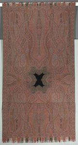 Chal largo con grandes botehs simétricos y pequeño centro negro, 1855-1862 de Unbekannt