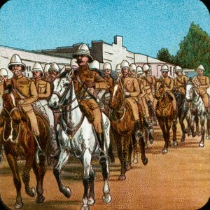Lord Roberts entrando en Pretoria, Guerra de los Bóeres, Sudáfrica, 1900 de Unbekannt