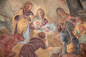 Pintura de la Natividad en la iglesia de Loreto, Praga, República Checa de Unbekannt