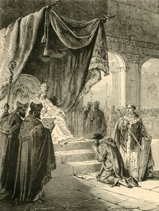 Luis el Piadoso haciendo penitencia por el trato a su sobrino, Bernardo, c. 818, 1890 de Unbekannt