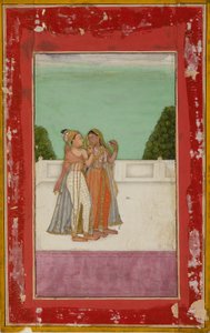 Amantes en una terraza, c. 1740 de Unbekannt