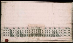 Palacio de Ludwigsburg. Diseño de la fachada del ala norte de Unbekannt