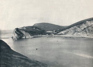 Lulworth - Lulworth Cove y el pueblo, 1895
