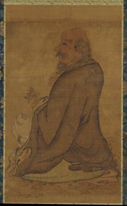 Luohan con un mono blanco, finales de la dinastía Ming o principios de la dinastía Qing, siglo XVII