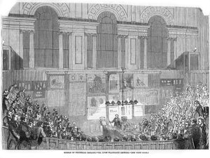Lyon Playfair, químico y político escocés, dando una conferencia, 1852 de Unbekannt