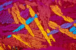 Minerales, escoria romana (sección delgada)