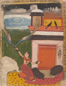 Madhumadhavai Ragini de una serie dispersa de Ragamala de Unbekannt