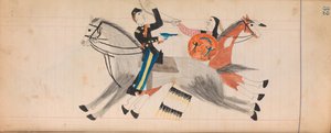 Libro de Maffet: Indio y soldado a caballo, ca. 1874-81 de Unbekannt