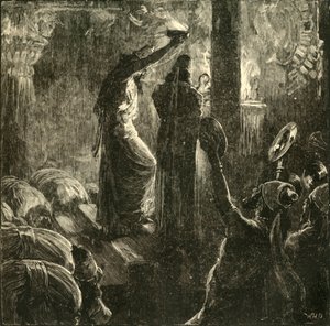 Magos alrededor del Fuego Sagrado, 1890 de Unbekannt