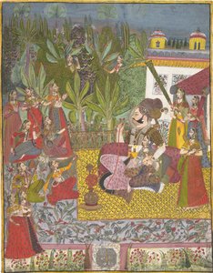 Maharajá Bijay Singh en su harén de Unbekannt