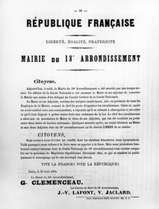 Mairie del 18º Arrondissement, de los carteles políticos franceses de la Comuna de París, mayo 1871