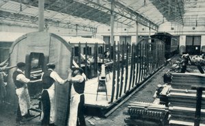 Fabricación de un Vagón de Tren, 1922 de Unbekannt