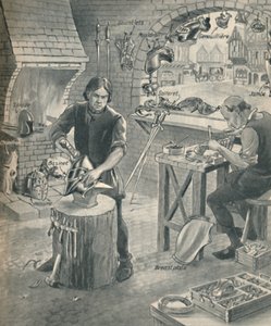 Fabricando armaduras para los caballeros de antaño, c1934 de Unbekannt