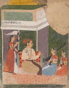 Malkos Raga: Página de una serie dispersa Ragamala Guirnalda de Modos Musicales, ca. 1640-50 de Unbekannt