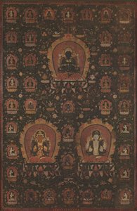 Mandala de Vajradhara, Manjushri y Sadakshari-Lokeshvara de Unbekannt