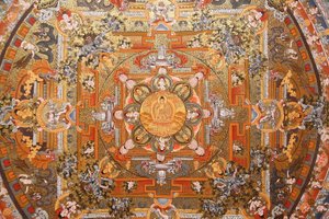 Mandala en un thangka, Bhaktapur, Nepal de Unbekannt