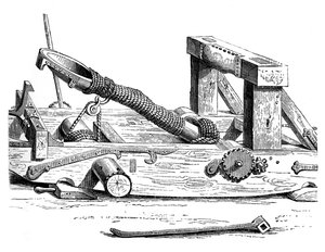 Mangonel, una máquina de guerra del siglo XV, 1870 de Unbekannt
