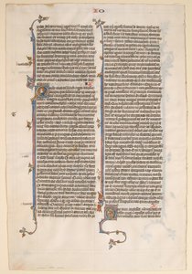 Hoja de manuscrito de una Biblia, ca. 1280-1300 de Unbekannt